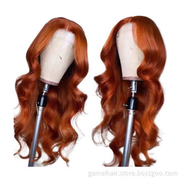 colours orange back length  body wave wigs original virgin baby hair 100% Brazilian hd lace frontal human hair wigs